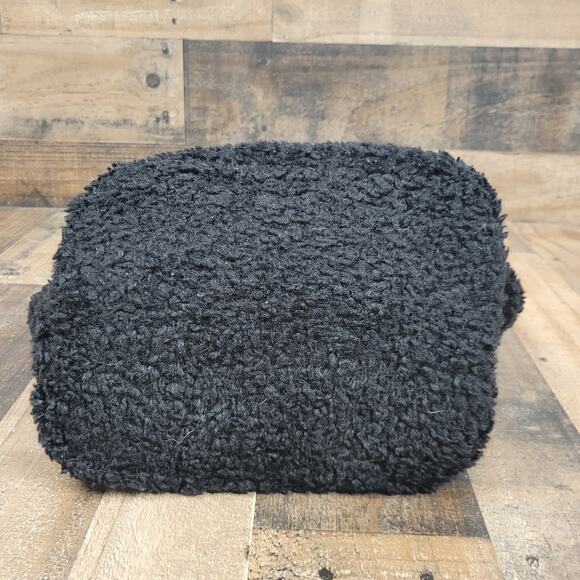 Anthropologie Tote Purse Sherpa Bag Black Leather Straps w/‎ Pouch Wallet - Picture 11 of 13